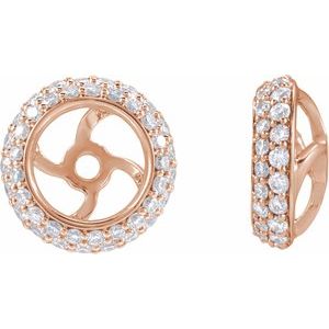 14K Rose Gold 3/8 CTW Natural Diamond Earrings Jackets