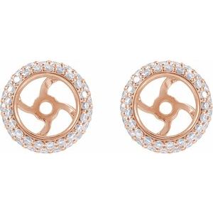 14K Rose Gold 3/8 CTW Natural Diamond Earrings Jackets – image 2