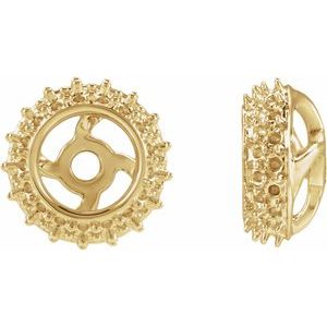14K Yellow Gold 3.5 mm Earring Jacket Mounting