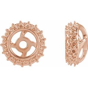 14K Rose Gold 3.5 mm Earring Jacket Mounting