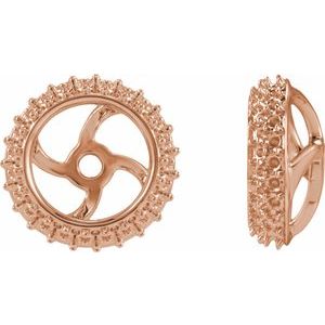 14K Rose Gold 5.5 mm Earring Jacket Mounting
