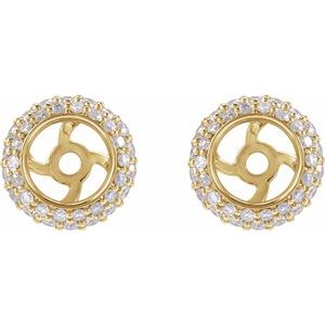 14K Yellow Gold 1/3 CTW Natural Diamond Earrings Jackets – image 2