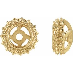 14K Yellow Gold 3 mm Earring Jacket Mounting
