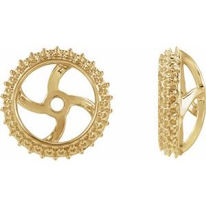 14K Yellow Gold 6.5 mm Earring Jacket Mounting