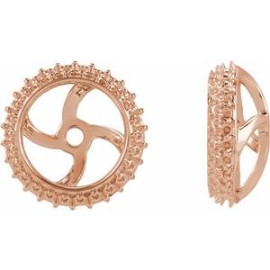14K Rose Gold 6.5 mm Earring Jacket Mounting