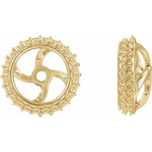 14K Yellow Gold 6 mm Earring Jacket Mounting