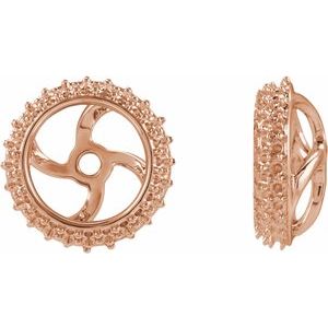 14K Rose Gold 6 mm Earring Jacket Mounting
