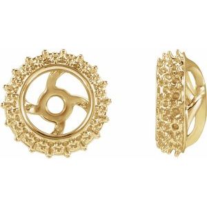 14K Yellow Gold 4 mm Earring Jacket Mounting