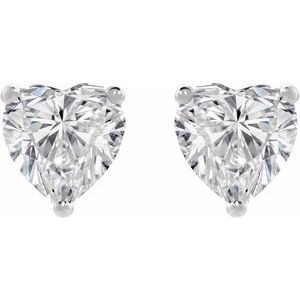 Platinum 1 CT Heart Lab-Grown Diamond Cocktail-Style Earrings – image 2