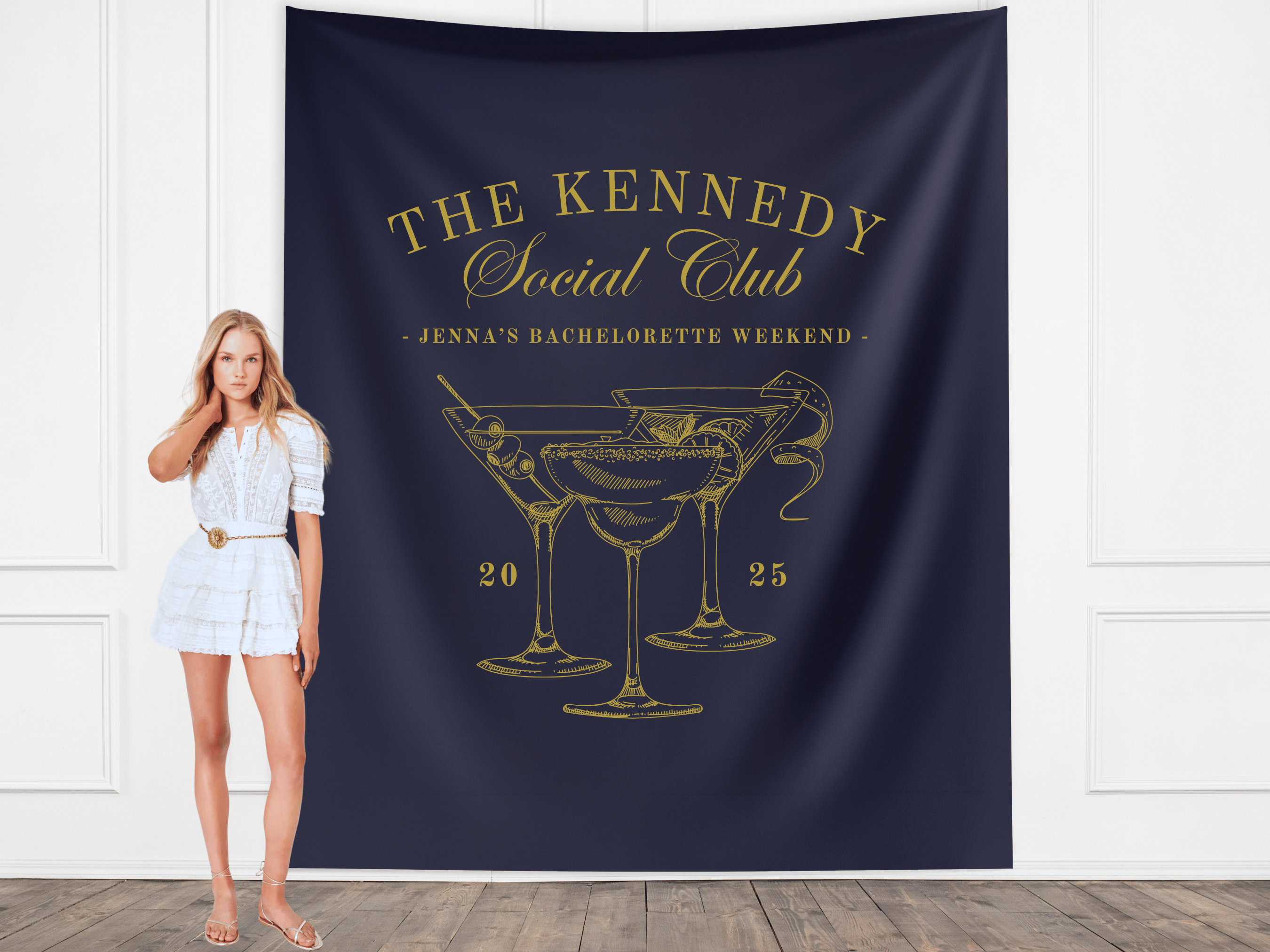 Luxury Custom Bachelorette Social Club Banner Backdrop