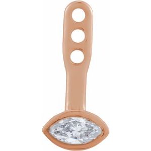 14K Rose Gold 1/6 CTW Natural Diamond Front-Back Solitaire Earring Jackets