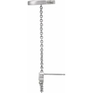 14K White Gold 1/10 CT Natural Diamond Stud with Ear Cuff – image 2