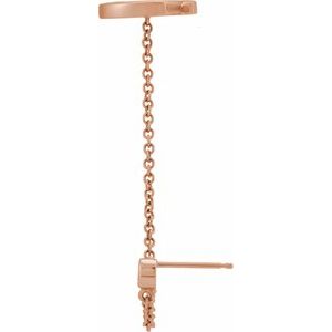 14K Rose Gold 1/10 CT Natural Diamond Stud with Ear Cuff – image 2
