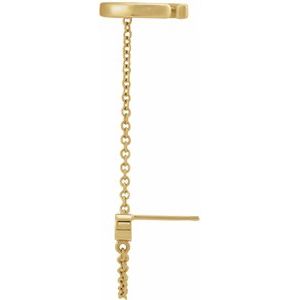 14K Yellow Gold 3 mm Round Stud Mounting with Ear Cuff – image 2