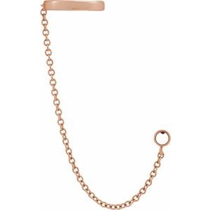 14K Rose Gold 3 mm Round Stud Mounting with Ear Cuff