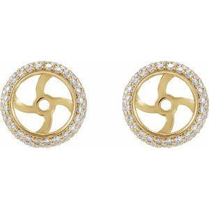 14K Yellow Gold 1/2 CTW Natural Diamond Earrings Jackets – image 2