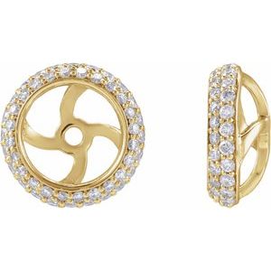 14K Yellow Gold 1/2 CTW Lab-Grown Diamond Earring Jackets