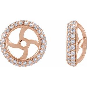 14K Rose Gold 1/2 CTW Lab-Grown Diamond Earring Jackets