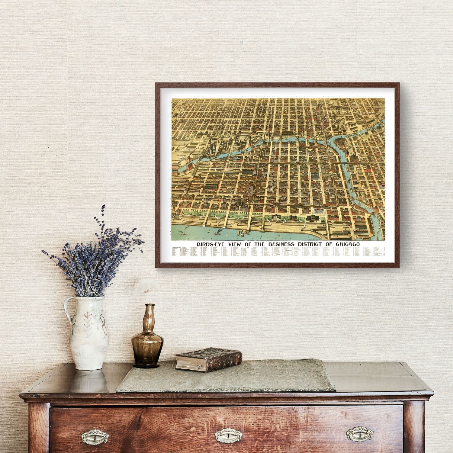 Vintage Map of Chicago, Illinois 1898