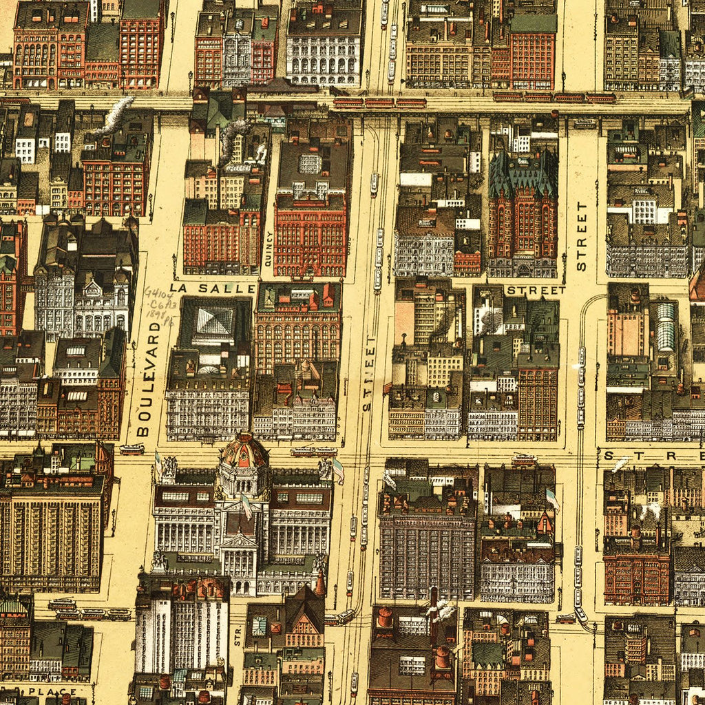 Vintage Map of Chicago, Illinois 1898