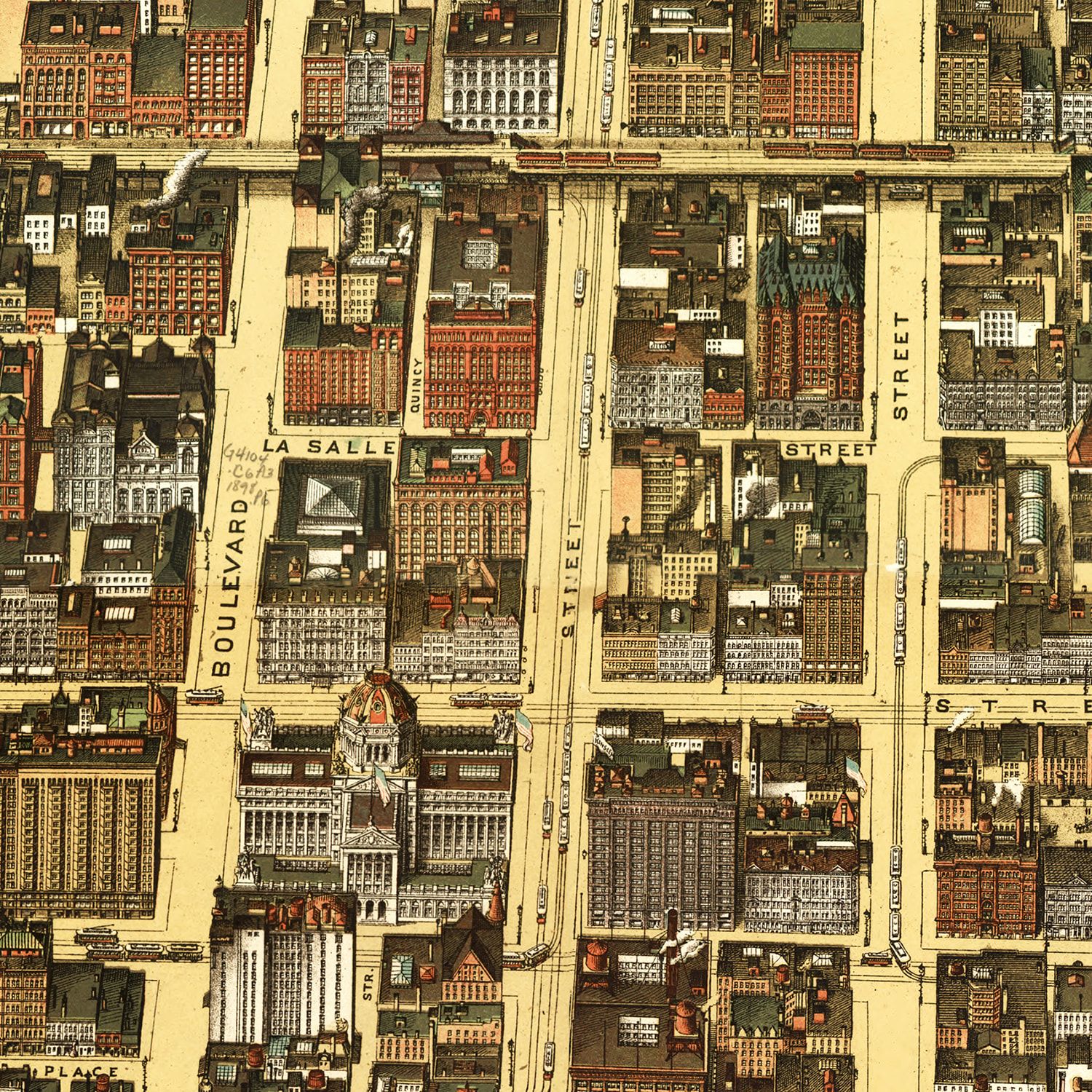 Vintage Map of Chicago, Illinois 1898