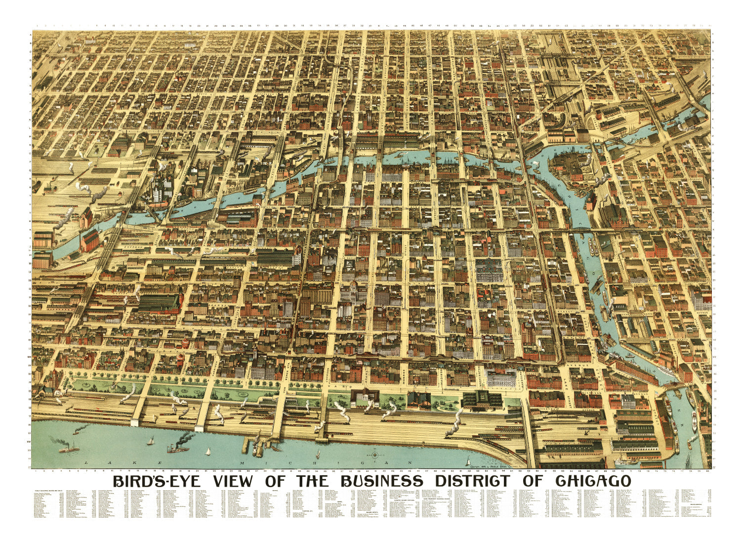 Vintage Map of Chicago, Illinois 1898