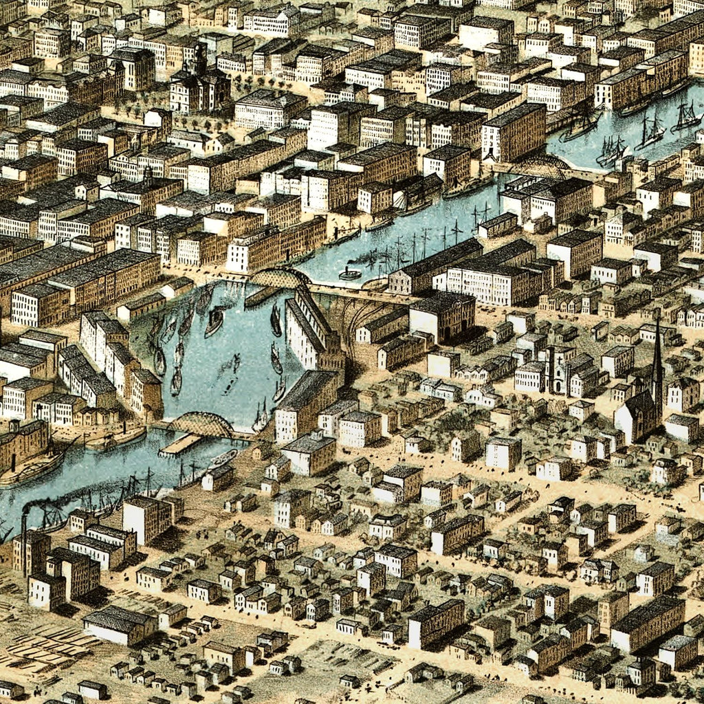 Vintage Map of Chicago, Illinois 1868