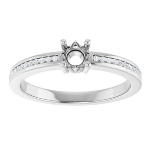 Sterling Silver 4.1 mm Round .04 CTW Lab-Grown Diamond Semi-Set Ring – image 6