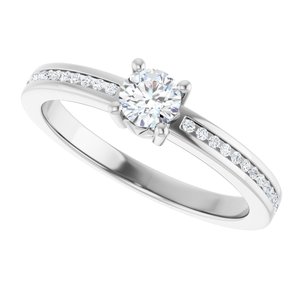 14K White Gold 4.1 mm Round .04 CTW Lab-Grown Diamond Semi-Set Ring – image 8