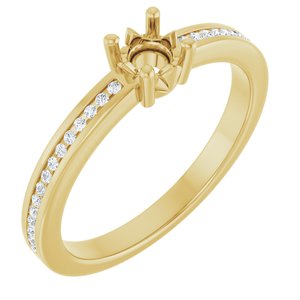 14K Yellow Gold 4.1 mm Round .04 CTW Lab-Grown Diamond Semi-Set Ring – image 2