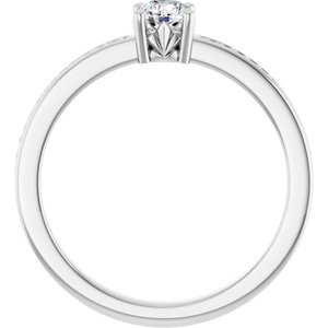 14K White Gold 4.1 mm Round .04 CTW Lab-Grown Diamond Semi-Set Ring – image 3