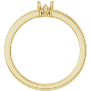 14K Yellow Gold 4.1 mm Round .04 CTW Lab-Grown Diamond Semi-Set Ring – image 4