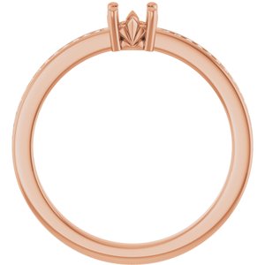 14K Rose Gold 4.1 mm Round .04 CTW Lab-Grown Diamond Semi-Set Ring – image 4