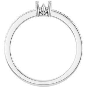 14K White Gold 4.1 mm Round .07 CTW Natural Diamond Semi-Set Ring – image 4