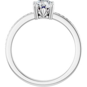 14K White Gold 5.8 mm Round Ring Mounting – image 3