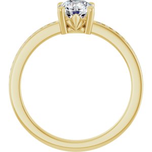 14K Yellow Gold 5.8 mm Round Ring Mounting – image 3