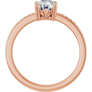 14K Rose Gold 5.8 mm Round Ring Mounting – image 3