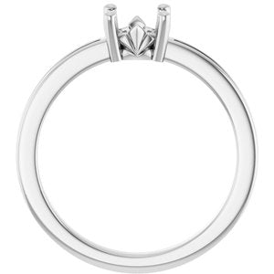 14K White Gold 5.8 mm Round Ring Mounting – image 4