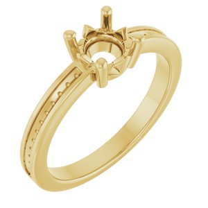 14K Yellow Gold 5.8 mm Round Ring Mounting – image 2