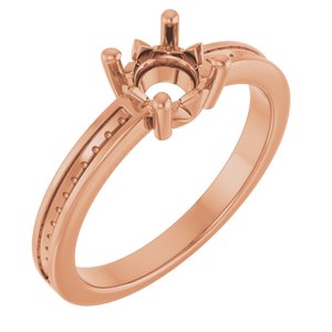 18K Rose Gold 5.8 mm Round Ring Mounting – image 2