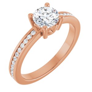 10K Rose Gold 5.8 mm Round Ring Mounting