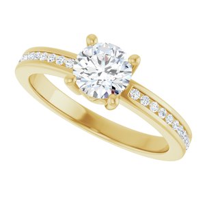 14K Yellow Gold 5.8 mm Round Ring Mounting – image 8