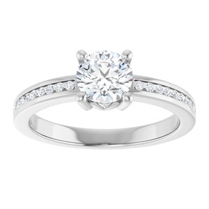 14K White Gold 5.8 mm Round Ring Mounting – image 5