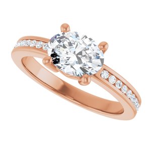 14K Rose Gold 8x6 mm Oval .04 CTW Lab-Grown Diamond Semi-Set Ring – image 8