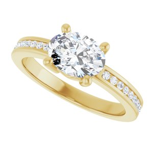 14K Yellow Gold 8x6 mm Oval 1/6 CTW Natural Diamond Semi-Set Ring – image 8