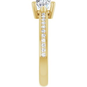 14K Yellow Gold 8x6 mm Oval 1/6 CTW Natural Diamond Semi-Set Ring – image 7