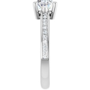 Platinum 8x6 mm Oval .04 CTW Lab-Grown Diamond Semi-Set Ring – image 7