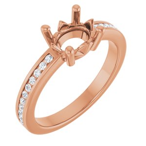 14K Rose Gold 8x6 mm Oval .04 CTW Lab-Grown Diamond Semi-Set Ring – image 2
