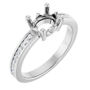 14K White Gold 8x6 mm Oval .04 CTW Lab-Grown Diamond Semi-Set Ring – image 2