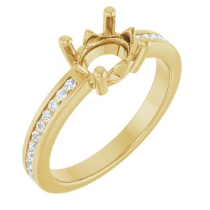 14K Yellow Gold 8x6 mm Oval 1/6 CTW Natural Diamond Semi-Set Ring – image 2